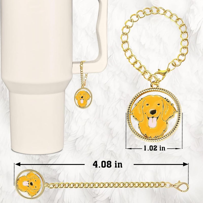 TSIMPLE Golden Retriever Straw Topper, 10mm (0.4in) Cute Dog Straw Covers for Stanley Cup - Golden Retriever Accessories, Stuff, Things, Gifts for Women, Kids, Girls - Image 3